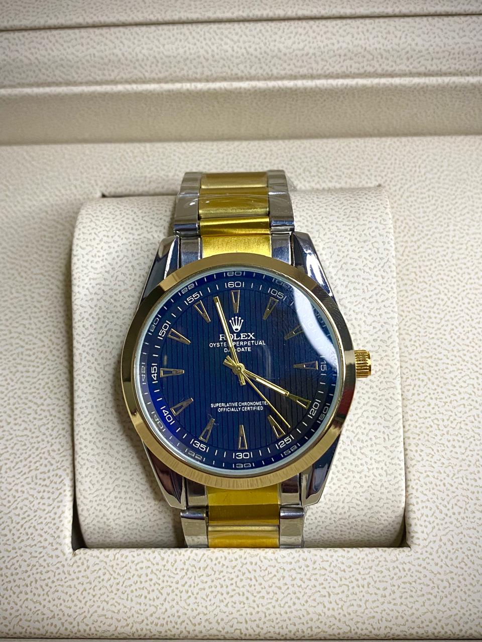 Rolex Style Men's Two-Tone Watch – Classic Silver & Gold Design