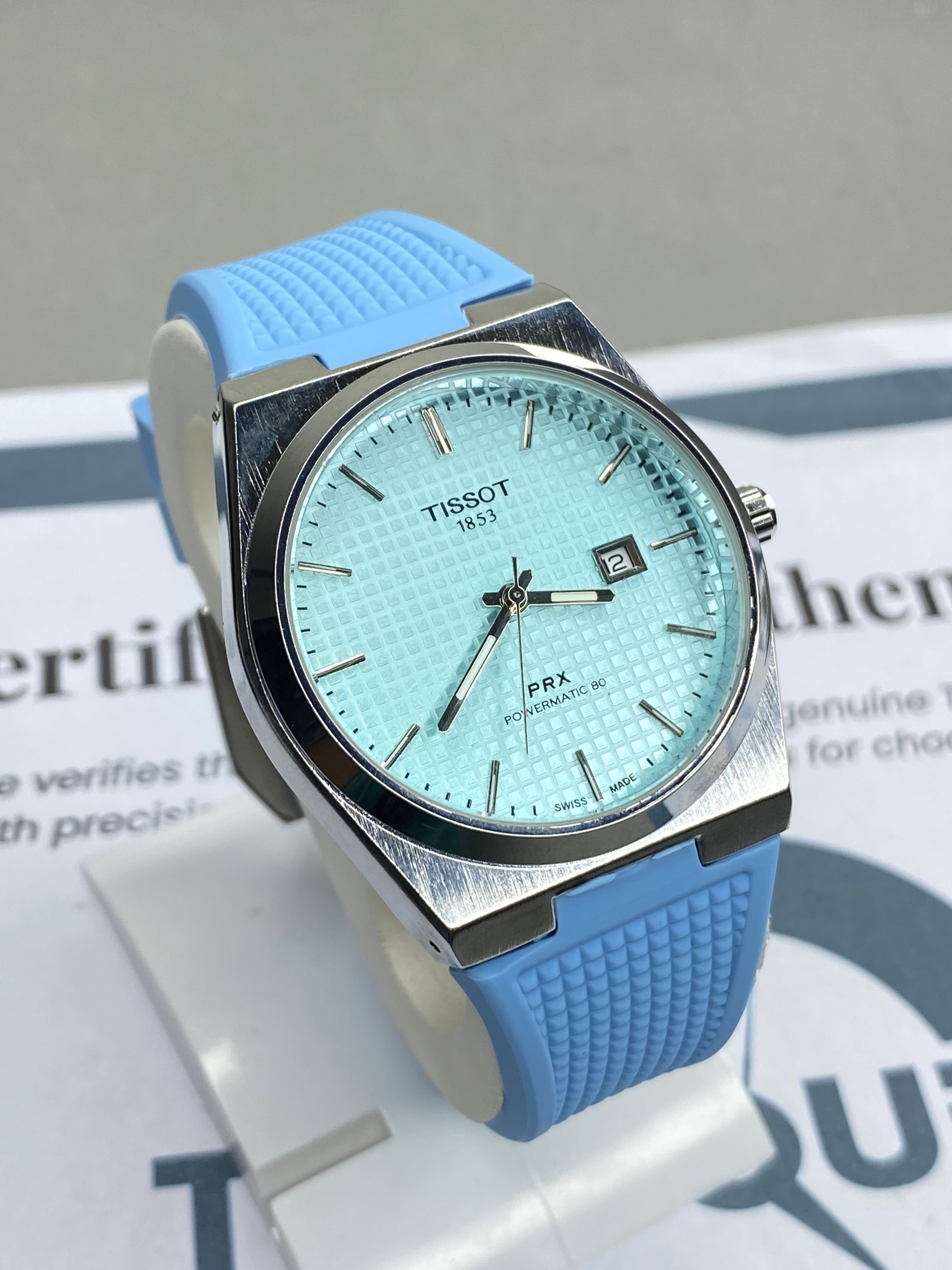 Tis-1853 PRX Luxury Stainless Steel & Silicone Straps Watch For Men