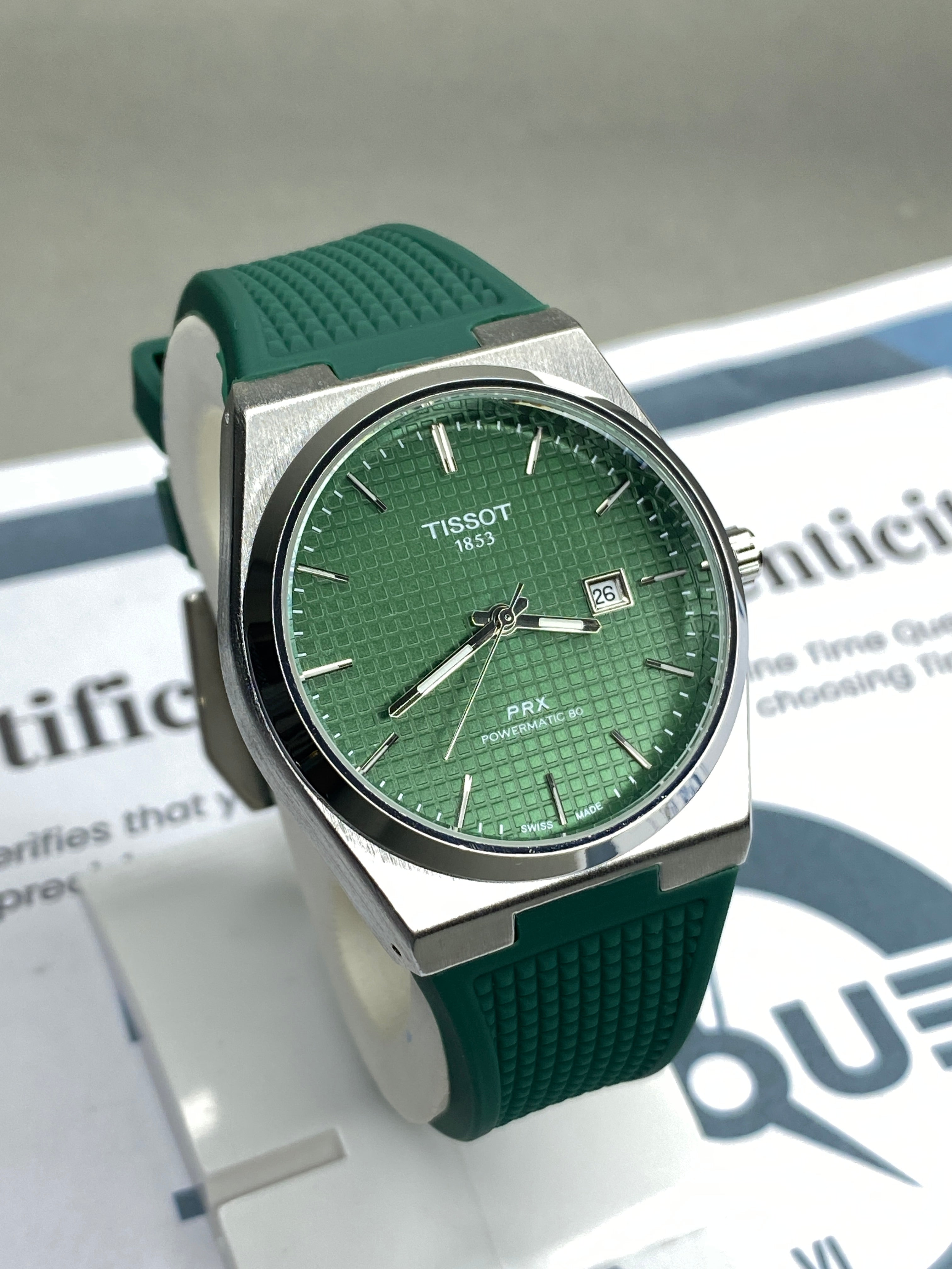 Tis-1853 PRX Luxury Stainless Steel & Silicone Straps Watch For Men