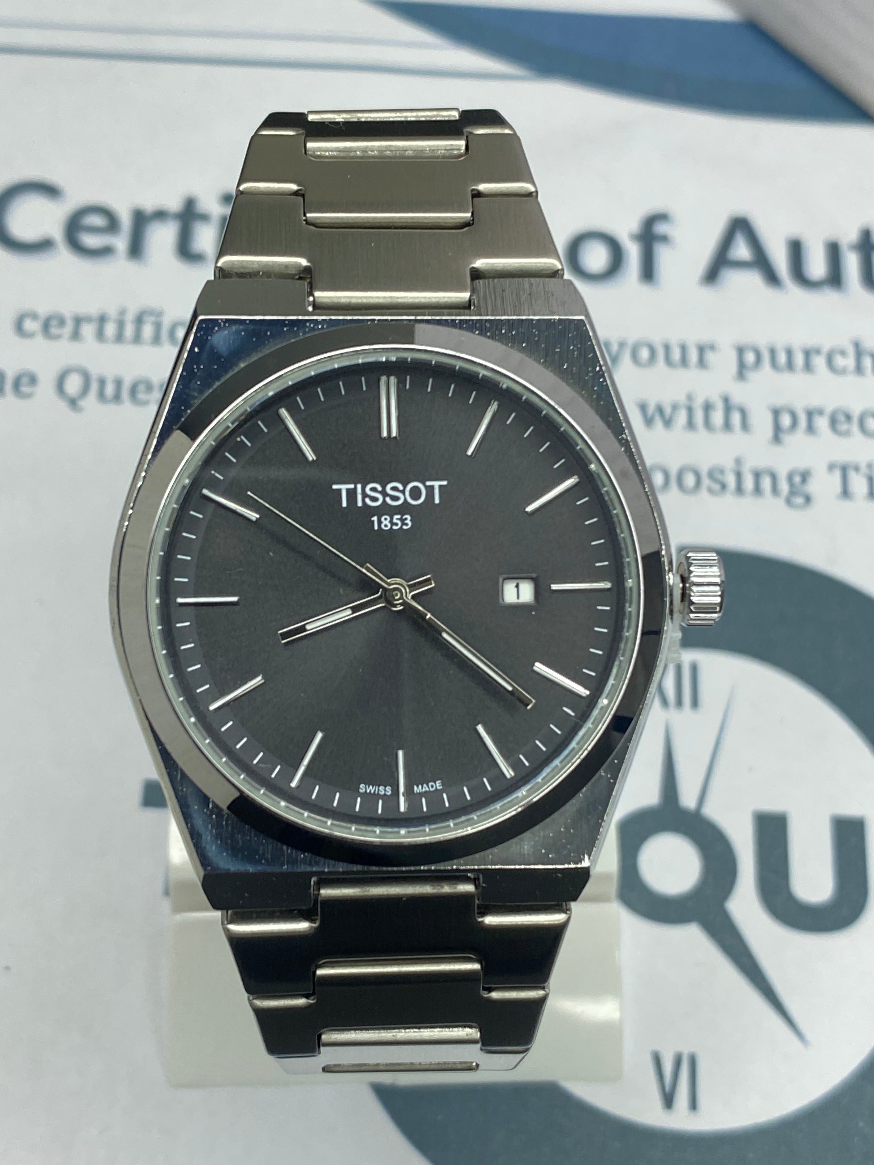 TIS-1853 PRX Swiss Made Date Display Watch with Stainless Steel Strap
