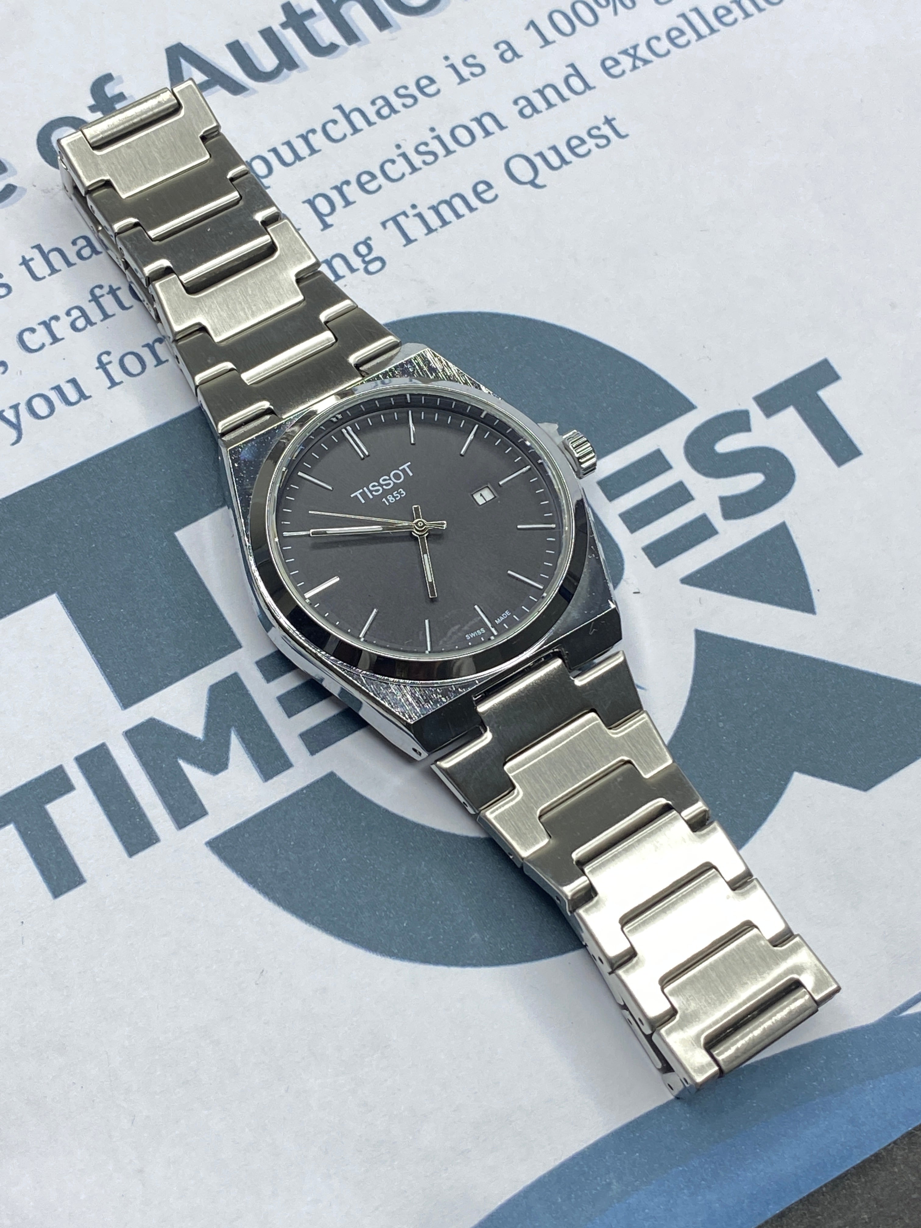 TIS-1853 PRX Swiss Made Date Display Watch with Stainless Steel Strap