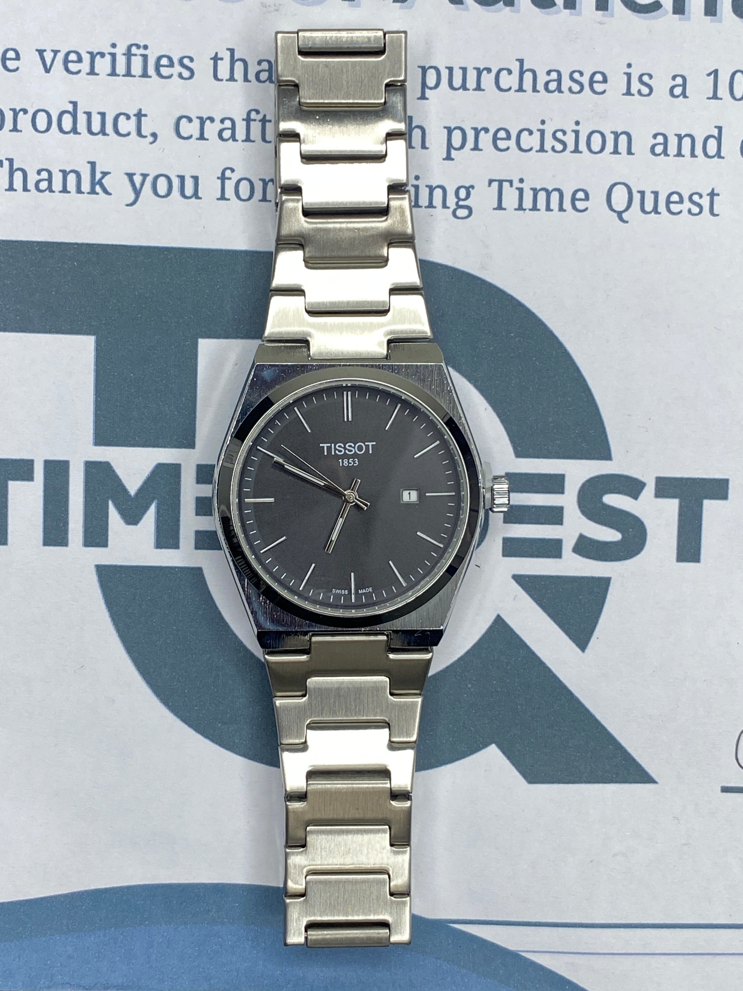TIS-1853 PRX Swiss Made Date Display Watch with Stainless Steel Strap