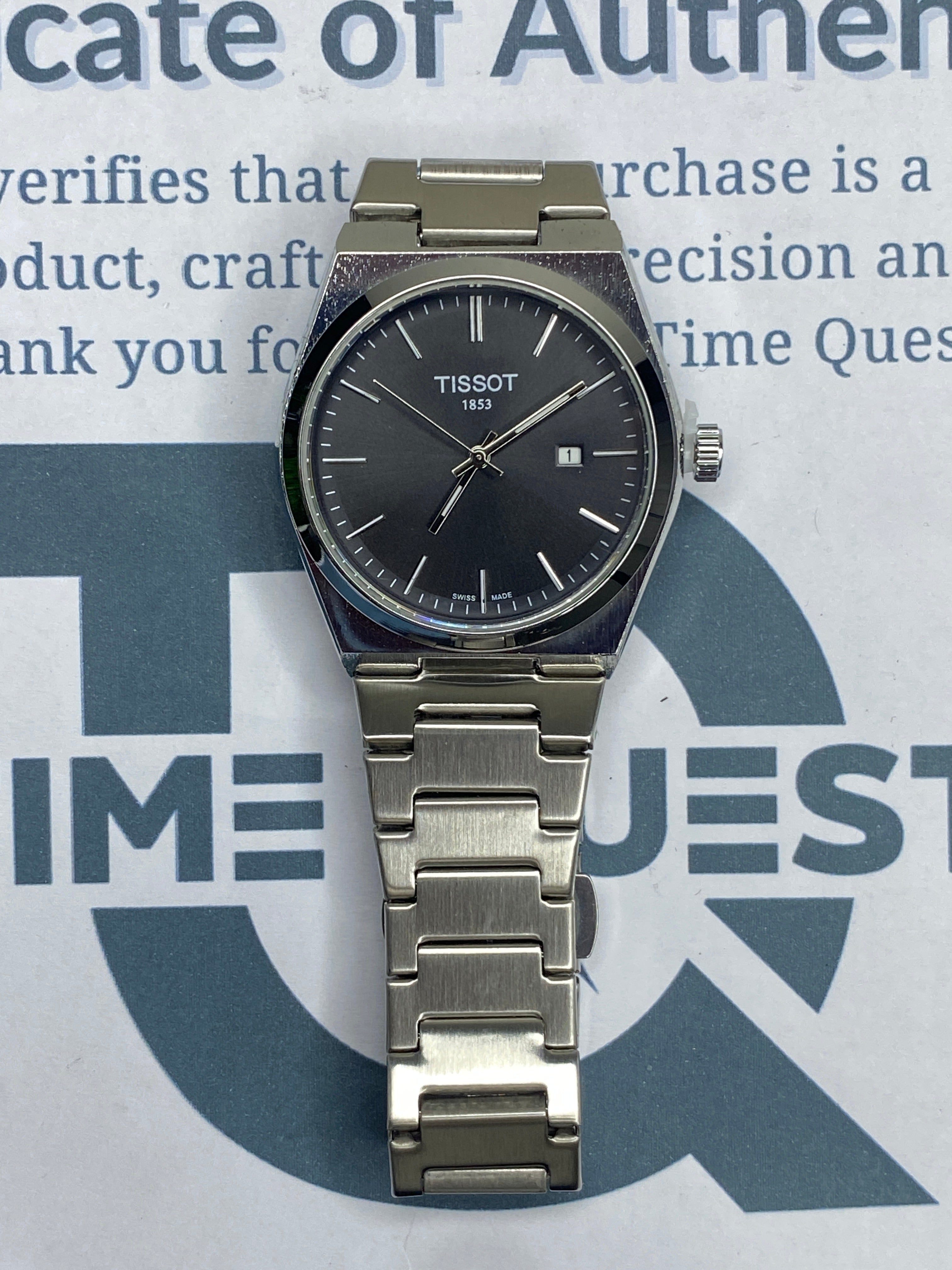 TIS-1853 PRX Swiss Made Date Display Watch with Stainless Steel Strap