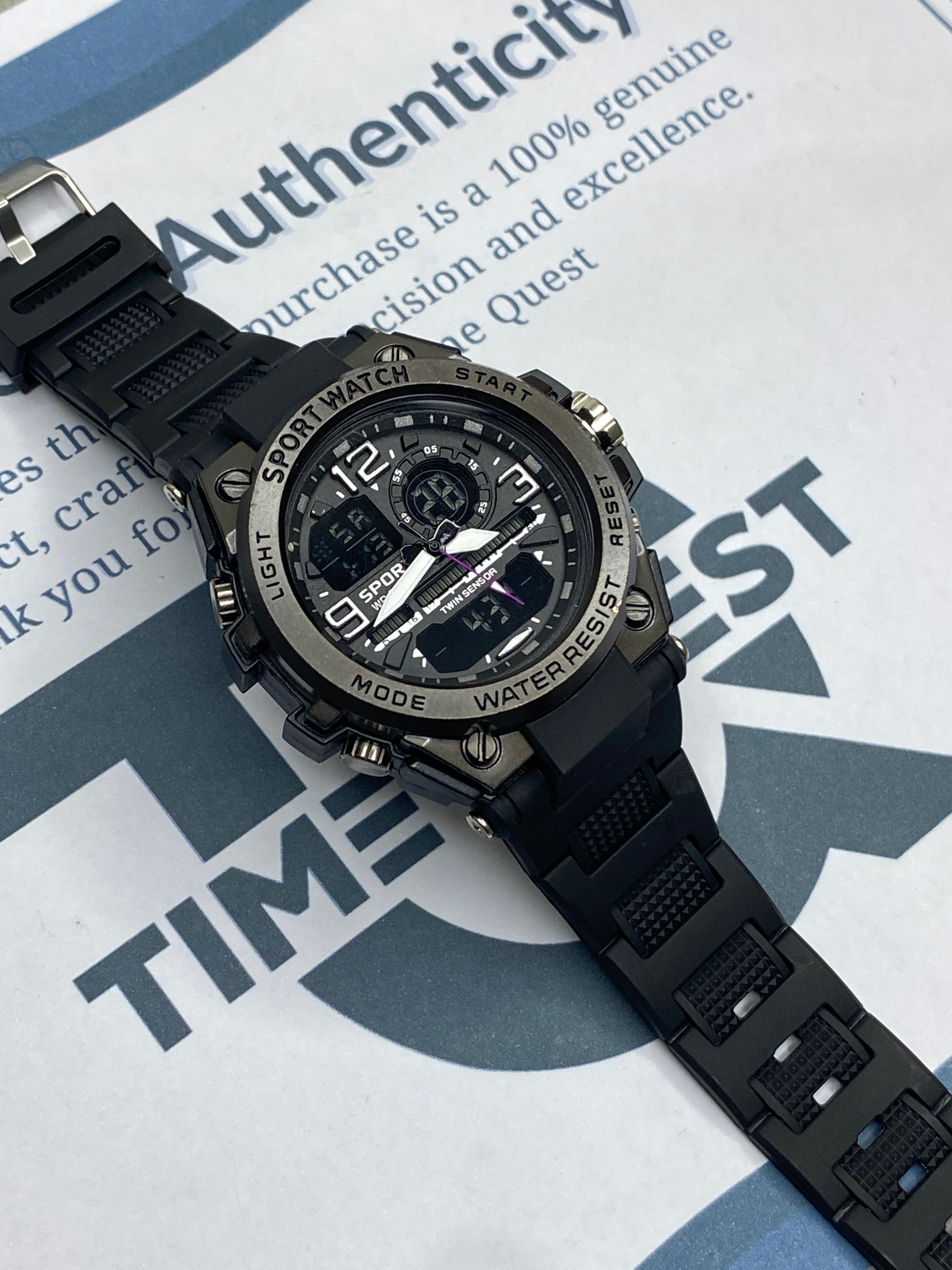 Dual Time Analog & Digital Sports Watch For Men
