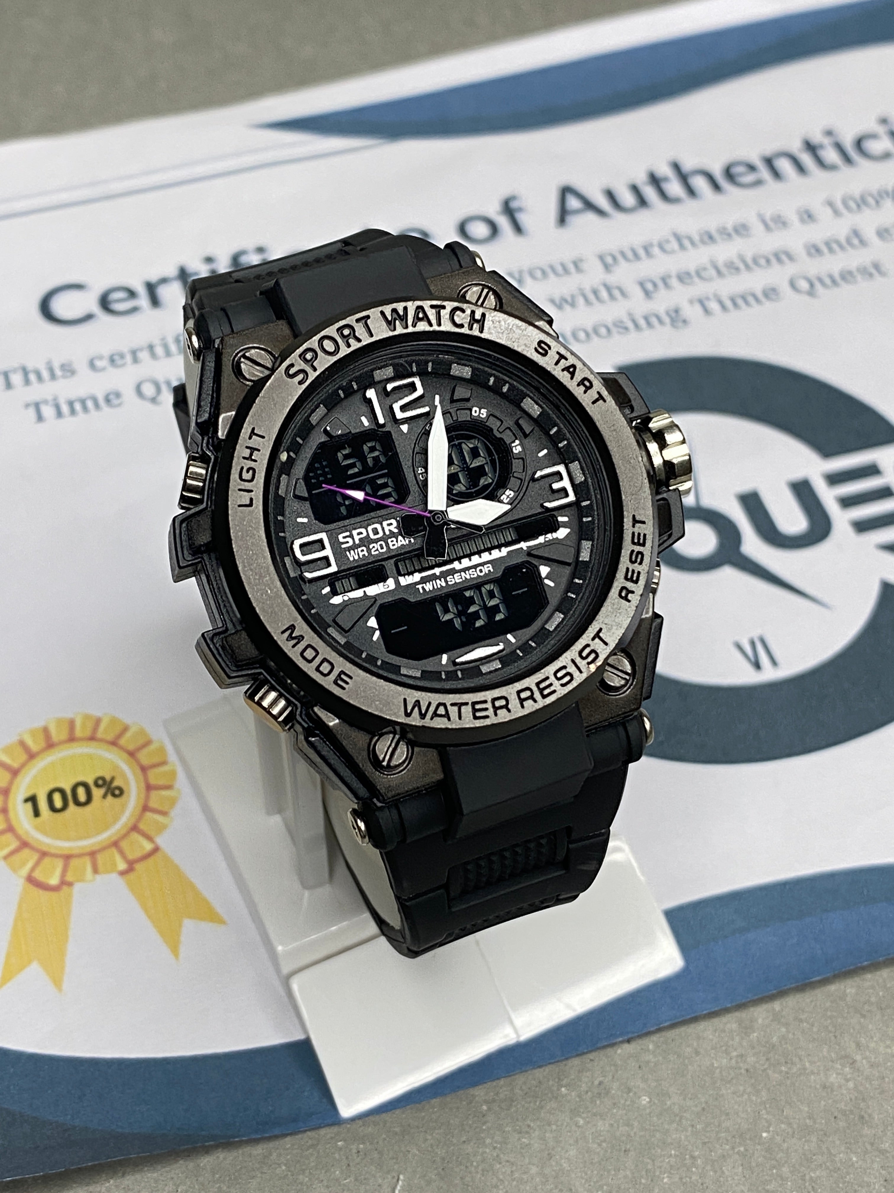 Dual Time Analog & Digital Sports Watch For Men