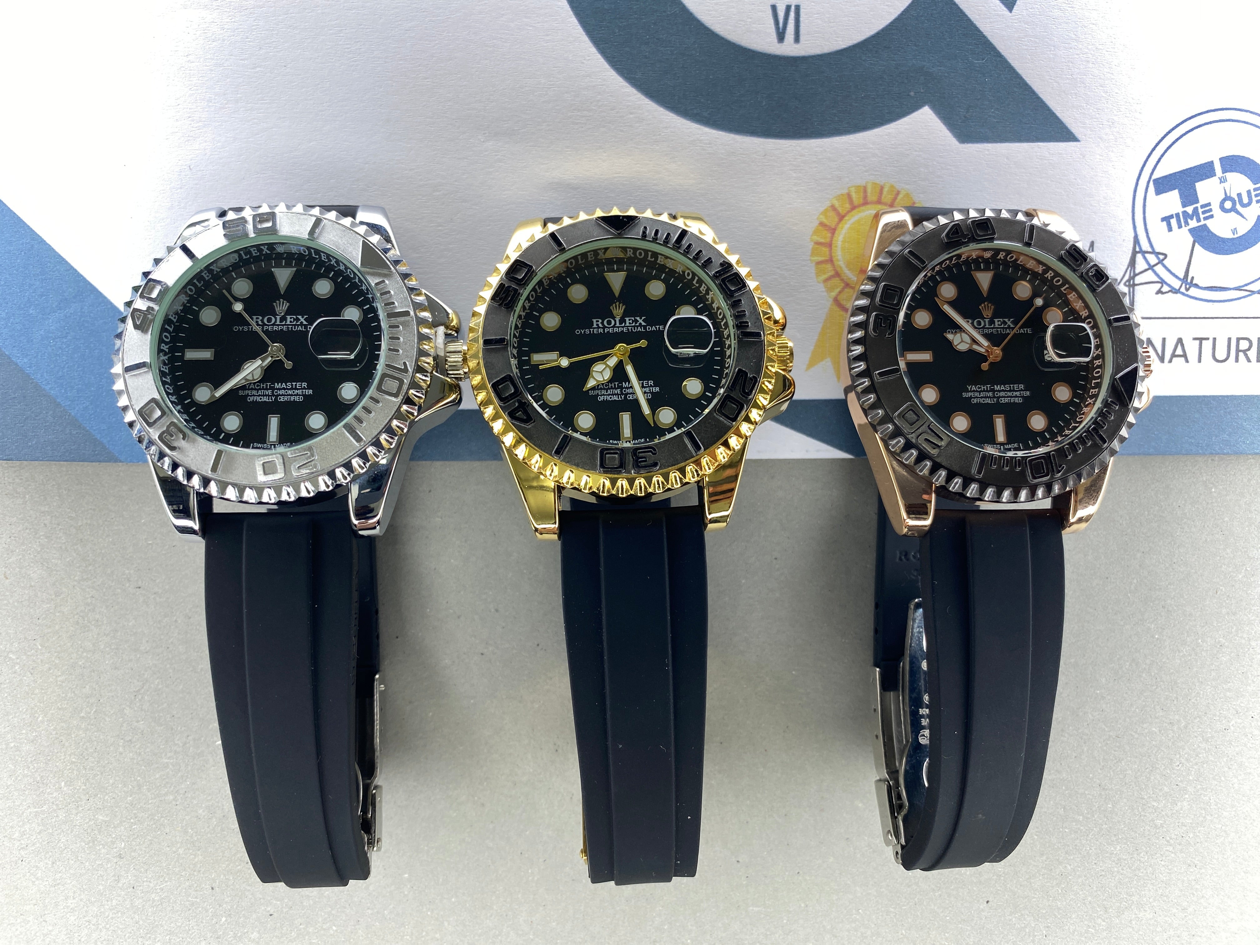 Luxury Yacht Master Oyster Rubber Straps Watch With Master Lock