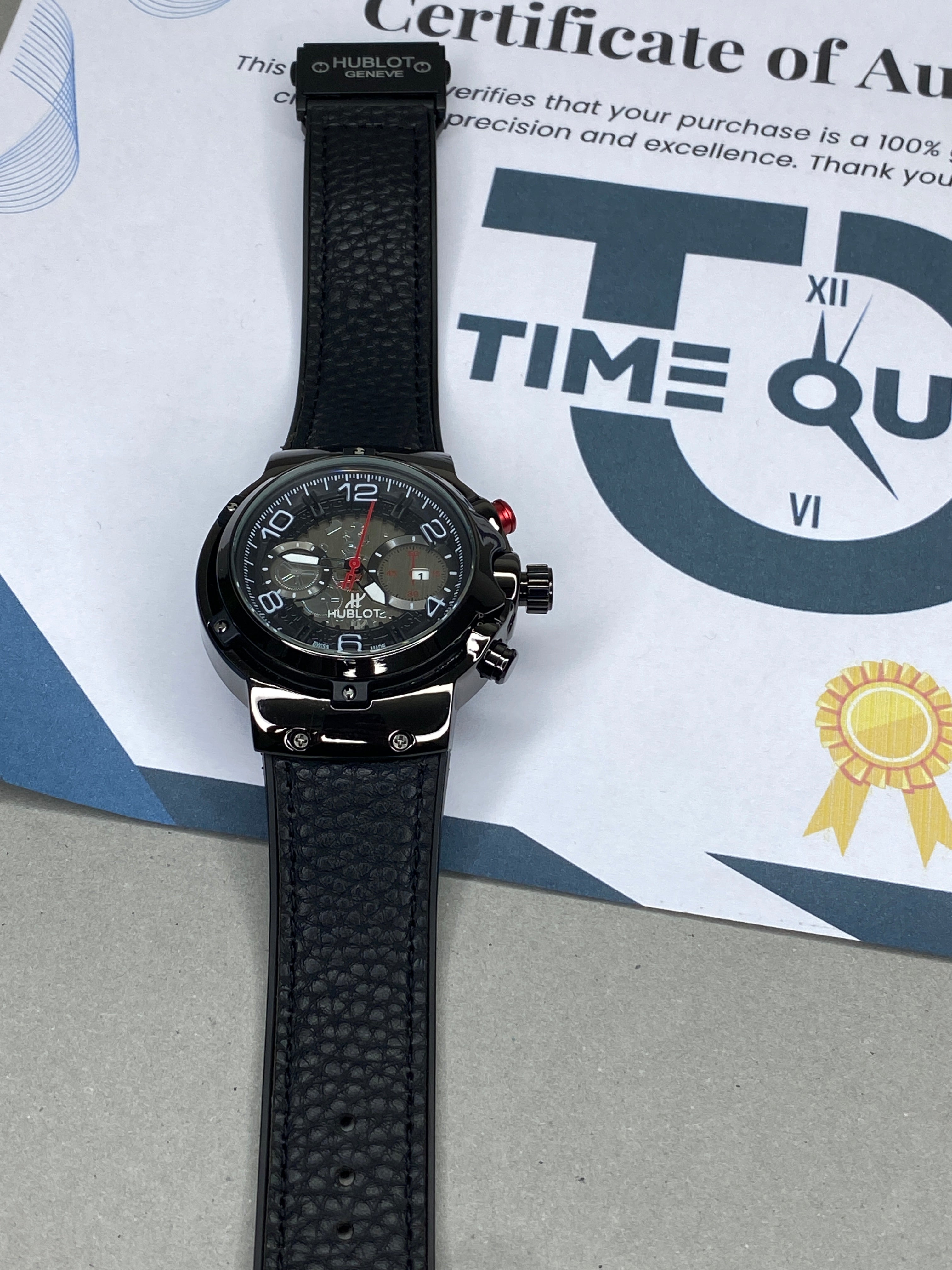 Hub Gevene Master Lock Leather Strap watch