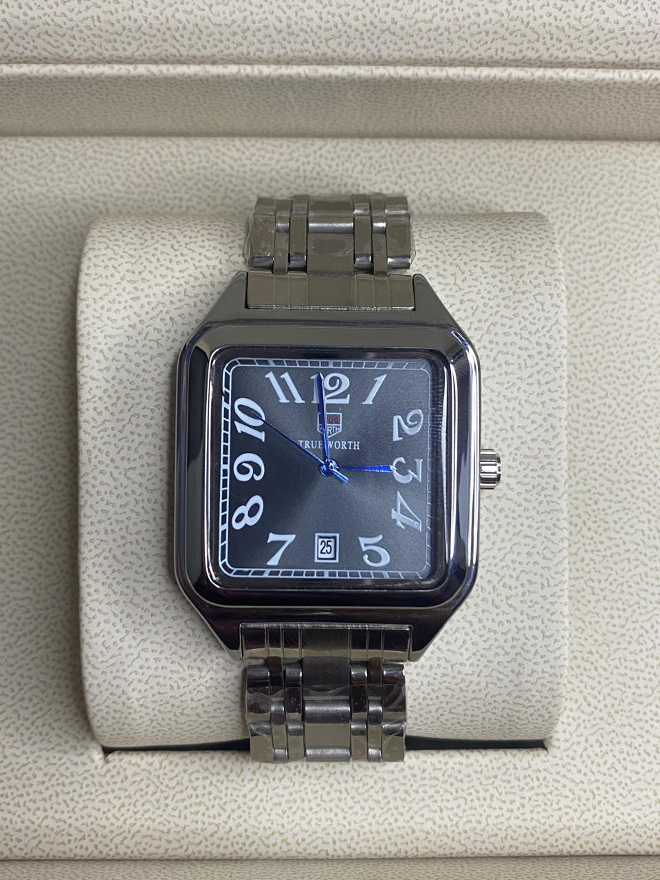 True Worth Squre Dail In Stainless Steel