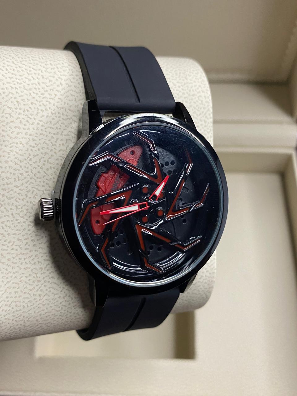 Men’s Sport Skeleton Dial Watch – Dual Color Silicone Strap (Black & Brown)
